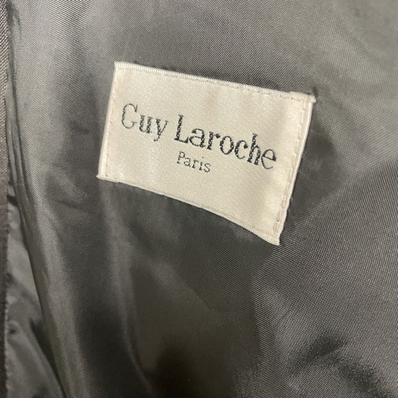 VINTAGE Guy Laroche Paris Black Men’s Linen Blend Blazer Jacket Sz 40R (42R) - Picture 10 of 16